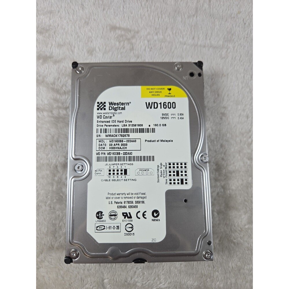 Tested, Western Digital 160GB IDE / PATA Hard Drive